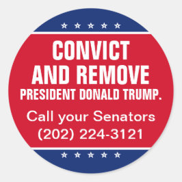 Sticker Rond Condamner et révoquer le président du Sénat Donald