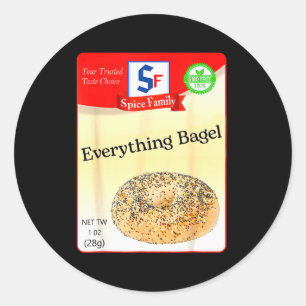 Sticker Rond Condiment de bagel Everything pour la fête de grou
