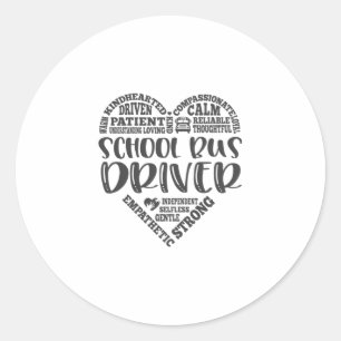 Sticker Rond Conducteur de bus scolaire, conducteur de bus scol