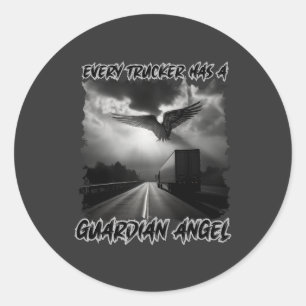Sticker Rond Conducteur de camion Gardien Angel Protection Fait