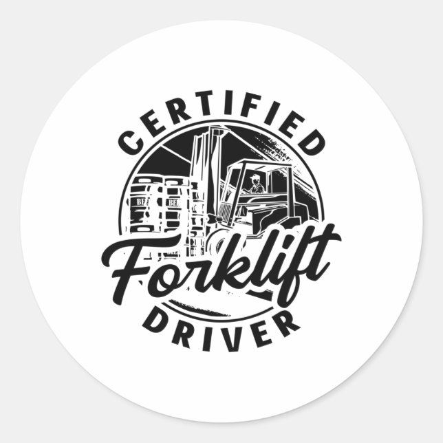 Sticker Rond Conducteur de chariot élévateur certifié Conducteu (Devant)