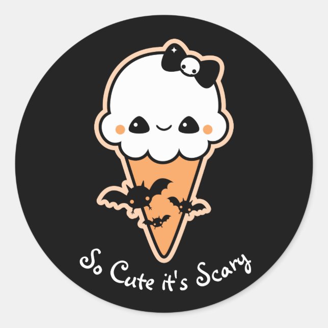 Sticker Rond Cône de glace d'Halloween (Devant)