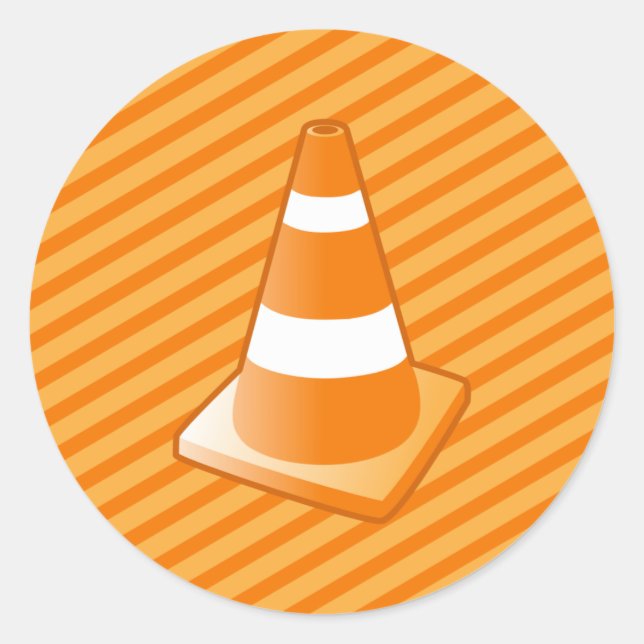 Sticker Rond Cône de sécurité de la circulation (Devant)