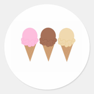 Sticker Rond cônes de crème glacée
