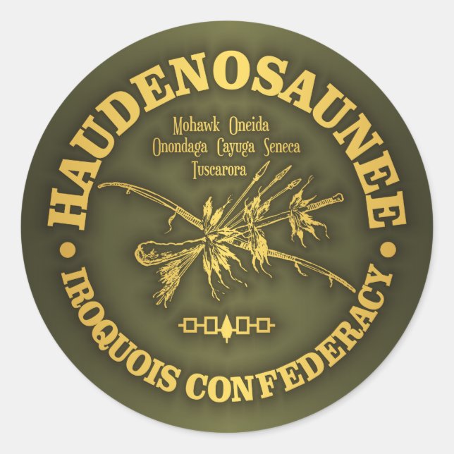 Sticker Rond Confédération iroquoise (Haudenosaunee) (Devant)