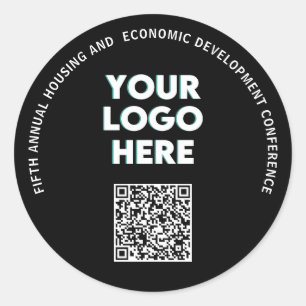 Sticker Rond Conférence commerciale logo QR personnalisé