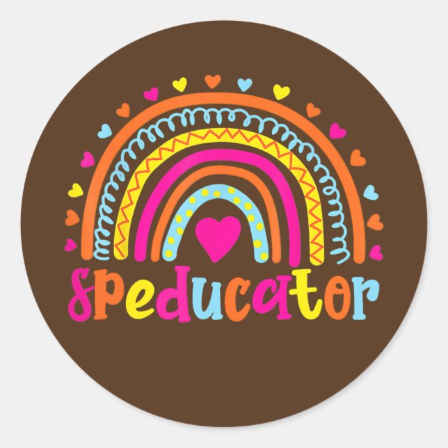 Sticker Rond Conférencier Enseignant de l'éducation spéciale Sp (Devant)