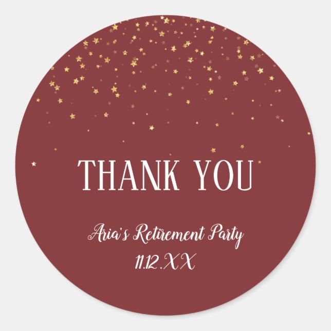 Sticker Rond Confetti d'or sur Merci Bourgogne Favoriser (Devant)