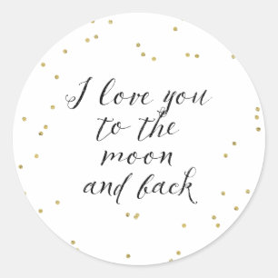 Sticker Rond Confetti or lune et dos