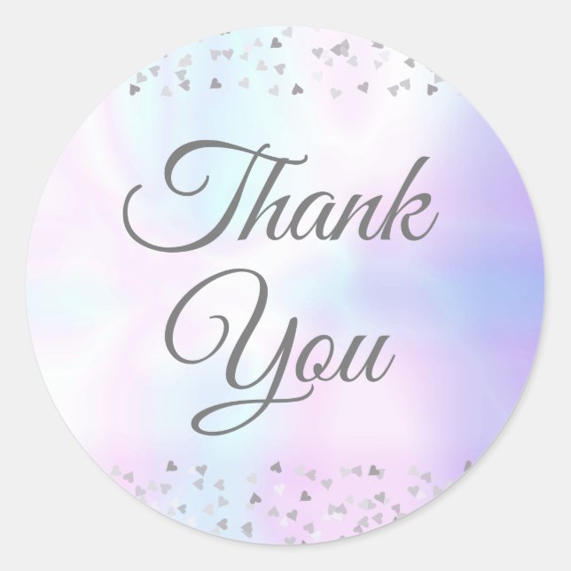 Sticker Rond Confettis de coeurs Perle Merci (Devant)