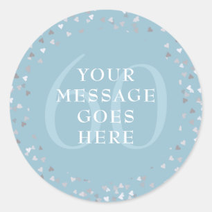 Sticker Rond Confettis de cœurs pour le 60e anniversaire