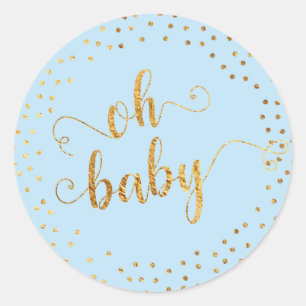 Sticker Rond Confettis de feuille d'or de Faux de bébé de ble