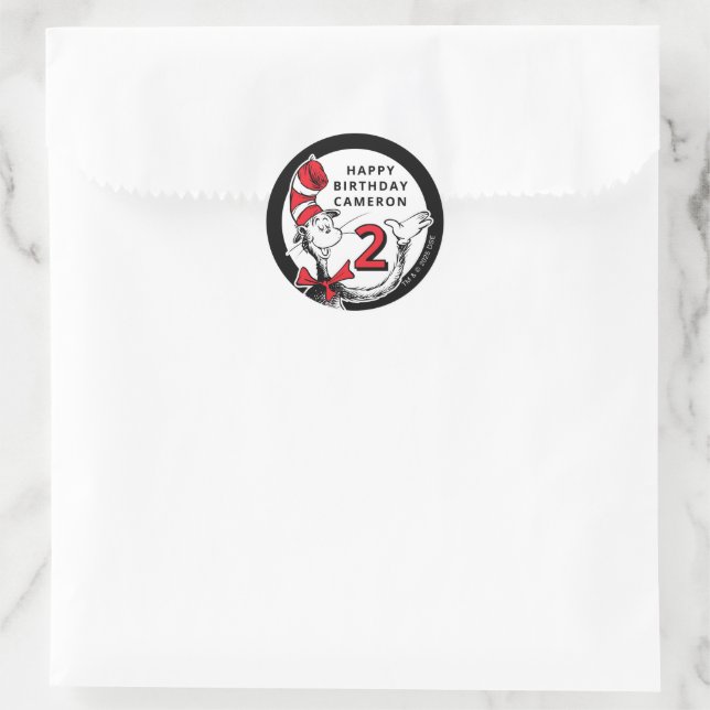 Sticker Rond Confettis de personnages de Dr Seuss | Anniversair (Sac)