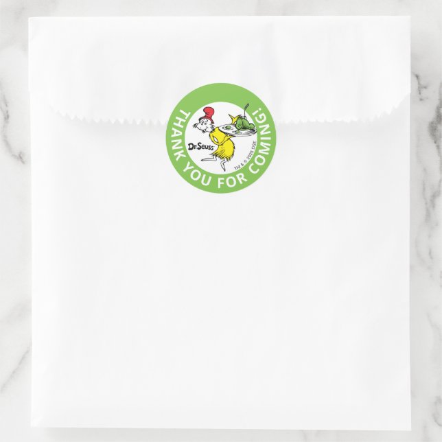 Sticker Rond Confettis de personnages de Dr Seuss | Anniversair (Sac)