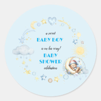 Sticker Rond Confettis de table bleus adorables