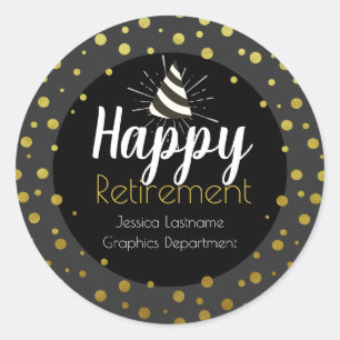 Sticker Rond Confettis pour une fête de retraite heureuse
