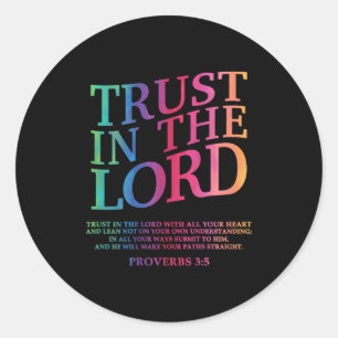 Sticker Rond Confiance Dans Le Seigneur Christian Jésus Dieu So