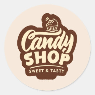 Sticker Rond confiserie cool mot art