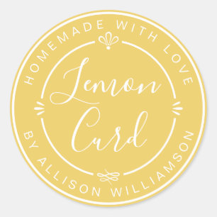 Sticker Rond Confit de citron personnalisé fait maison avec amo