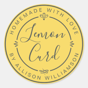 Sticker Rond Confit de citron personnalisé fait maison avec amo