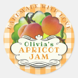 Sticker Rond Confiture artisanale en abricot
