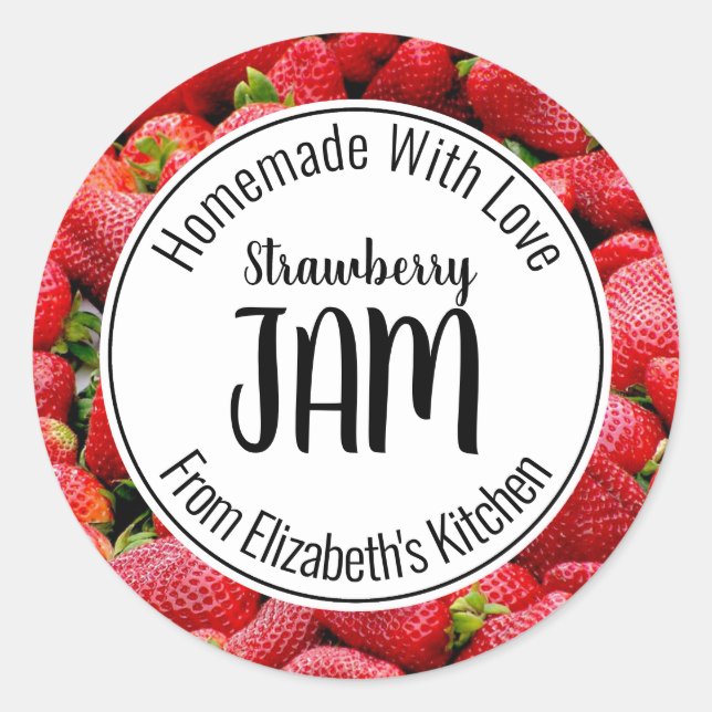 Sticker Rond Confiture aux fraises (Devant)