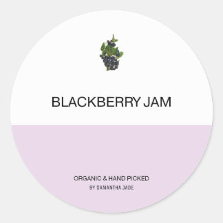 Sticker Rond Confiture Blackberry personnalisée et conservation