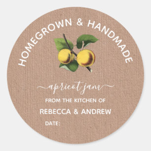 Sticker Rond Confiture d'abricot faite maison et artisanale Pap
