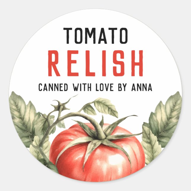 Sticker Rond confiture de canne à tomate maison (Devant)