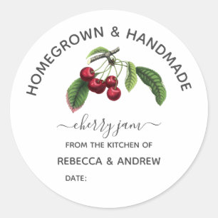 Sticker Rond Confiture de cerisier artisanale et artisanale Vin