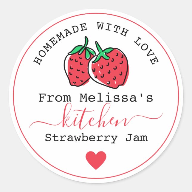 Sticker Rond Confiture De Fraise Maison De La Cuisine De (Devant)