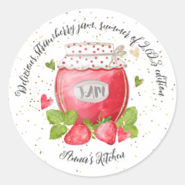 Sticker Rond confiture de fraises, mignonne