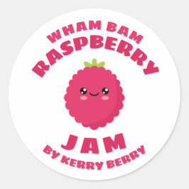 Sticker Rond Confiture de framboise Kawaii