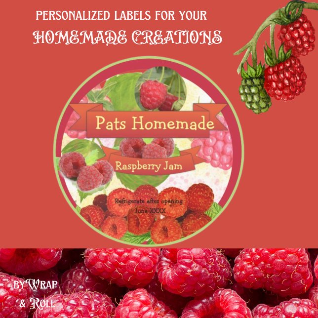 Sticker Rond Confiture de framboise maison sur mesure (Créateur téléchargé)