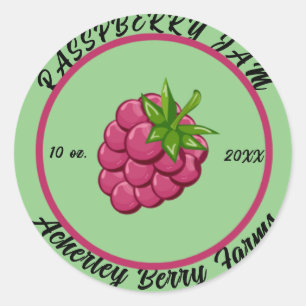 Sticker Rond Confiture de framboise personnalisée Classique