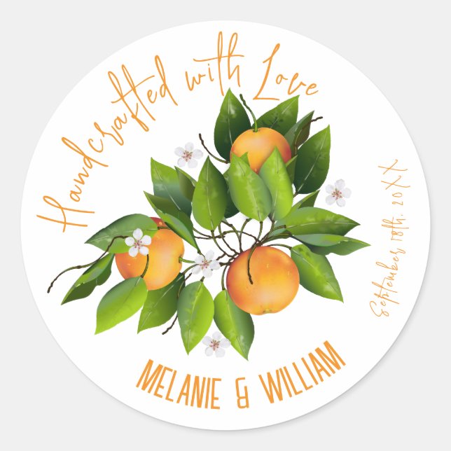Sticker Rond Confiture de fruits orange (Devant)