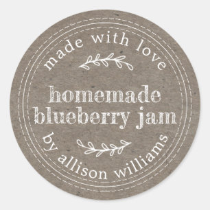 Sticker Rond Confiture de Myrtille Maison Rustique dans du Papi