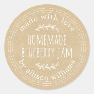 Sticker Rond Confiture de Myrtille Maison Rustique Emballage Pa