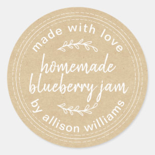Sticker Rond Confiture De Myrtille Maison Rustique En Bocal Kra