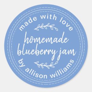 Sticker Rond Confiture de myrtille maison rustique en conserve 