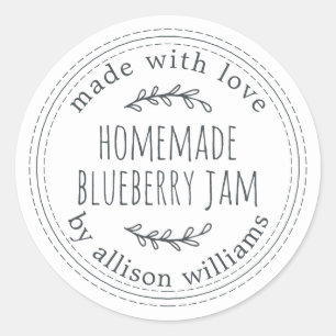 Sticker Rond Confiture de Myrtille Maison Rustique Mise en Pot