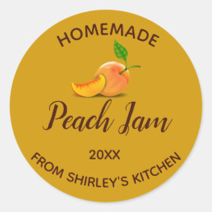 Sticker Rond Confiture de pêche maison modifiable
