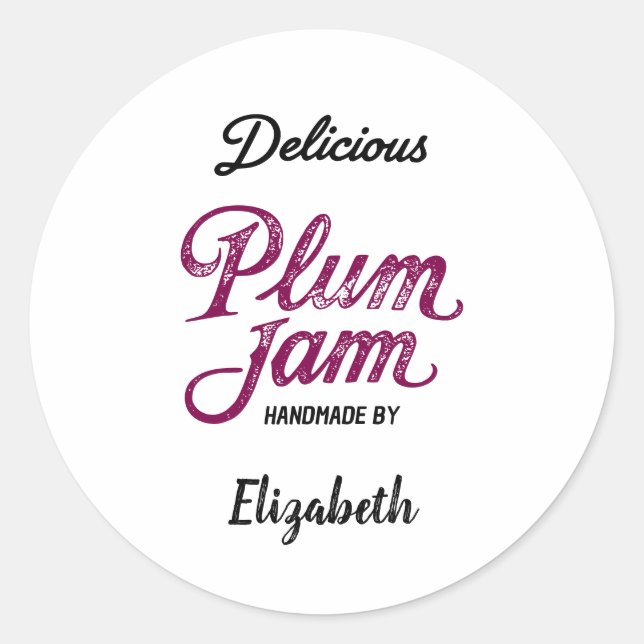 Sticker Rond Confiture de Prune (Devant)