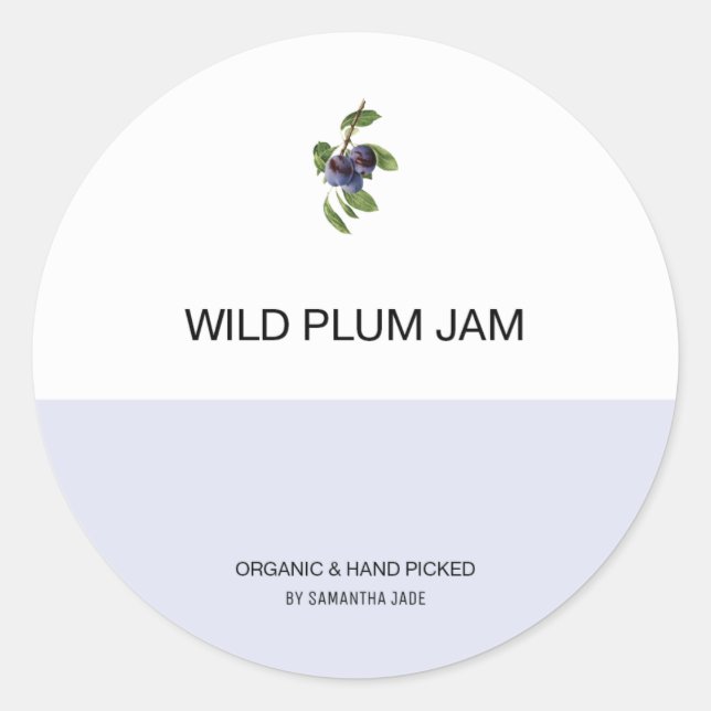 Sticker Rond Confiture de prune personnalisée et conservation d (Devant)