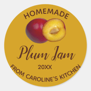 Sticker Rond Confiture de prunes maison comestible et modifiabl