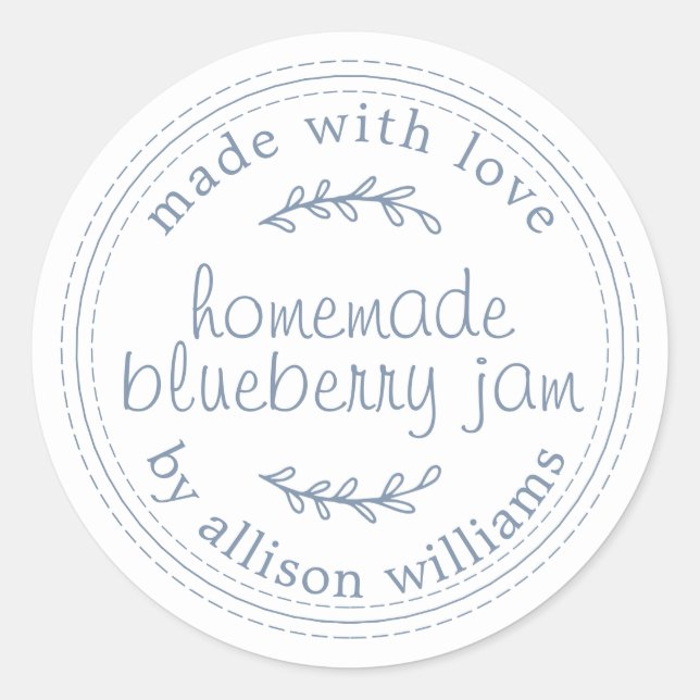Sticker Rond Confiture Maison Rustique de Myrtille en Conserve  (Devant)