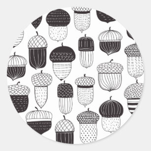 Sticker Rond Conflit de Doodle motif d'automne