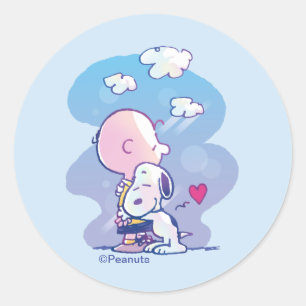 Sticker Rond Confort et sécurité Charlie & Snoopy Hug