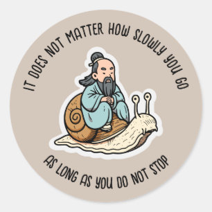 Sticker Rond Confucius et l'escargot