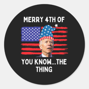 Sticker Rond Confus Biden Drôle Joyeux 4 D'Entre Vous Connaisse